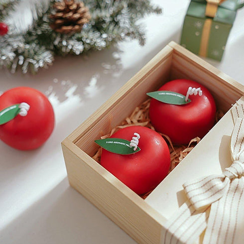 Luxylei Apples Shaped Scented Candle, Fruit Soy Wax Decorative Candle for Table, Aromatherapy Candles for Stress