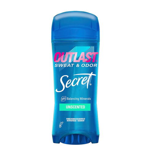 Secret Outlast Antiperspirant Deodorant for Women, 72hr Sweat & Odor Protection, Clear Gel, Unscented 3.4 oz
