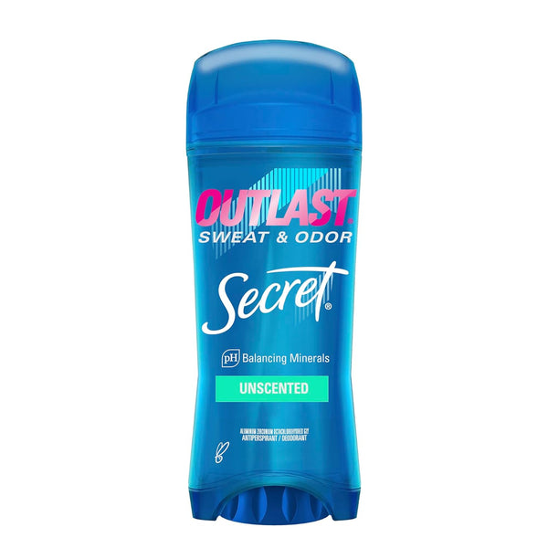 Secret Outlast Antiperspirant Deodorant for Women, 72hr Sweat & Odor Protection, Clear Gel, Unscented 3.4 oz