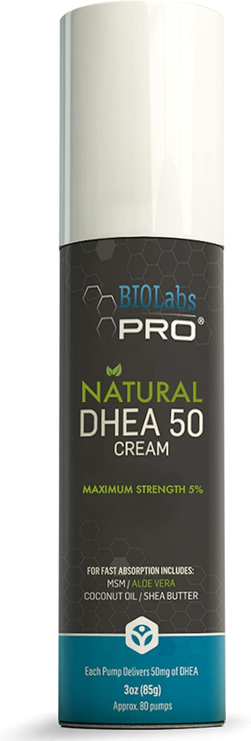 DHEA Cream 50mg for Women and Men - Maximum Strength DHEA Formulation for Skin Hydration & Balance, Non-GMO