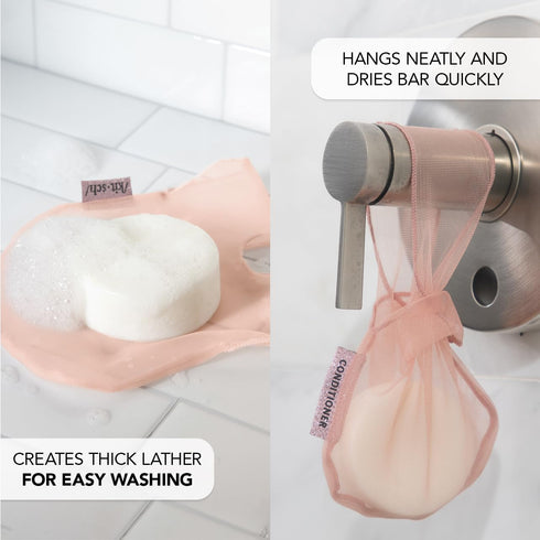 Kitsch Bar Soap Saver Bag – Recycled Mesh Pouch for Body Wash, Conditioner & Shampoo Bars, Eco-Friendly Holder