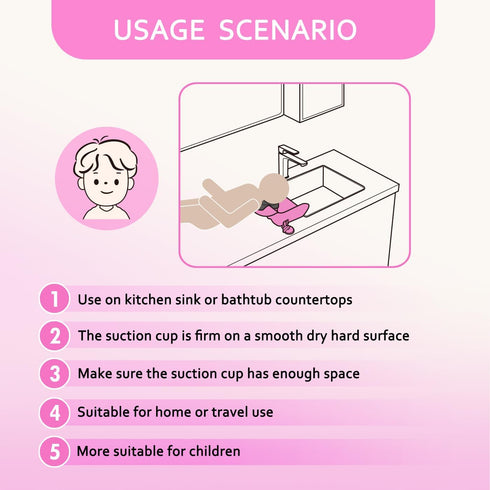 Nolasalon Portable Shampoo Basin for Kids, Baby, Children,Tear Free Hair Washing Basin Tray at Home (Pink)