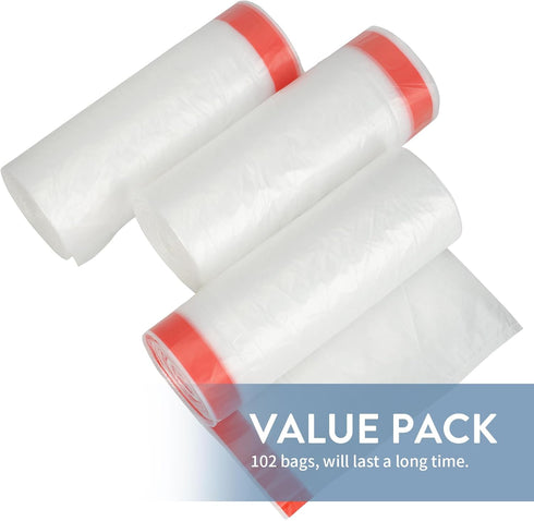 20 Gallon Trash Bags (102 Count) - Extra Strong Large Garbage Bags with Drawstring for Kitchen, Commercial, Office Use