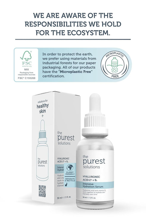 The Purest Solutions Intensive Hydration Serum - Hyaluronic Acid 2% + B5, Moisturizing Anti-Aging Care