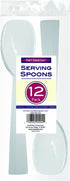 Party Essentials 12 Count Hard Plastic Serving Spoons, 9.5-Inch, White