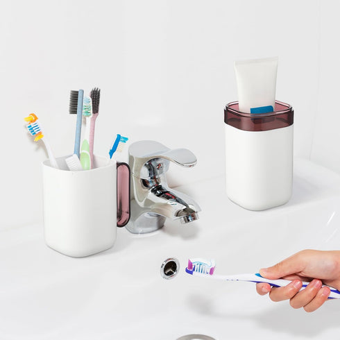4 Pcs Travel Toothbrush Holder, Multifunctional Toothpaste Case, Portable Toothbrush Cup with Handle