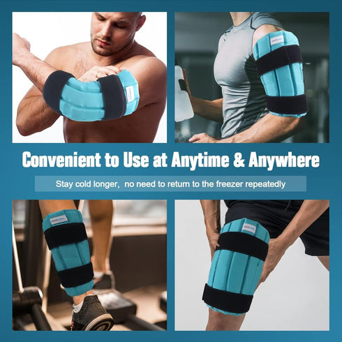 Ice Pack for Knee After Surgery - 2 Hours Long Lasting Cold Therapy Flexible Wrap for Knee Injuries, Pain Relief, Green