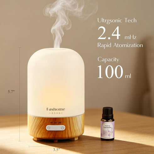 Yoga(<25dB) Essential Oil Diffuser for Home, Ultrasonic Cool Mist Air Aromatherapy Humidifier, Mini Scent Air Machine