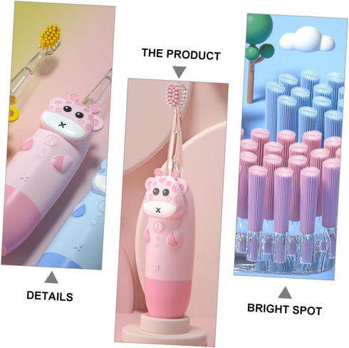 Ipetboom Colorful Cartoon Sonic Electric Toothbrush with Non-Slip Handle and Adjustable Brushing Frequency