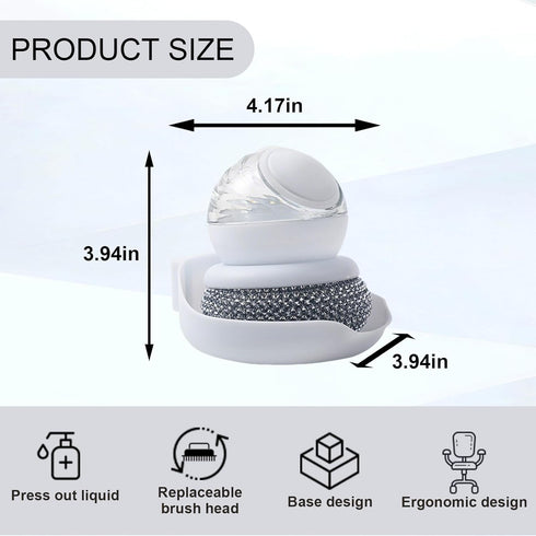 Pwaykit Dish Brush with Soap Dispenser, Steel Wool Scrubber with Replaceable Steel Wool, Pan Scraper and PET Scouring