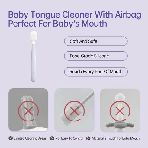 Kids Tongue Scraper, Infant & Newborn Oral Cleaner, Toddler Toothbrush for Mouth and Gum Cleaning