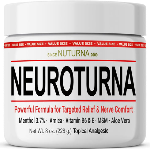 Neuropathy Relief Cream - Fast Acting Max Relief for Feet, Hands, Legs, Toes with Menthol, Arnica, Aloe Vera, 8 oz
