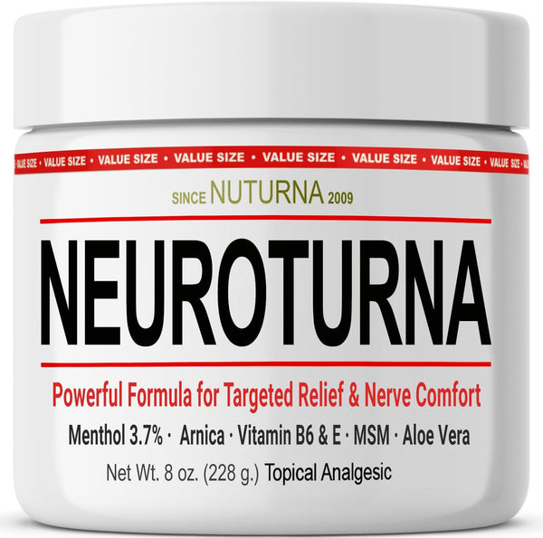 Neuropathy Relief Cream - Fast Acting Max Relief for Feet, Hands, Legs, Toes with Menthol, Arnica, Aloe Vera, 8 oz