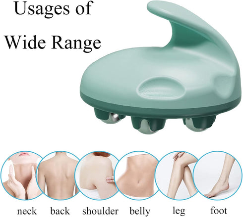 WMM 360-degree-roller Hand Held Massager, Full Body Massage Tool with Roller Ball Massager Manual for Muscle Back Neck