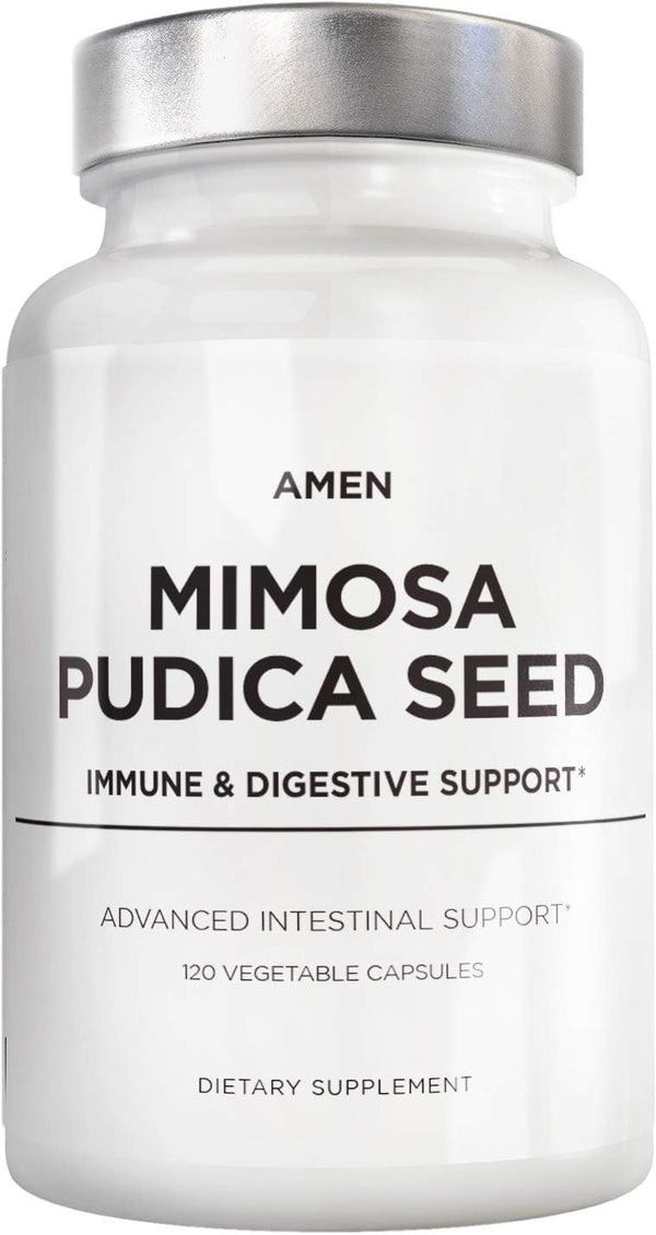 Amen Organic Mimosa Pudica Seeds Capsules, Vegan Plant Supplement, 120 Capsules, 2 Month Supply