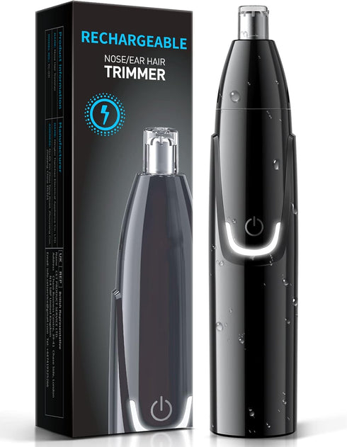 ZORAMI Rechargeable Ear and Nose Hair Trimmer, Professional Painless Eyebrow & Facial Hair Trimmer, Black