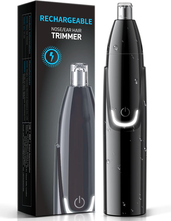 ZORAMI Rechargeable Ear and Nose Hair Trimmer, Professional Painless Eyebrow & Facial Hair Trimmer, Black
