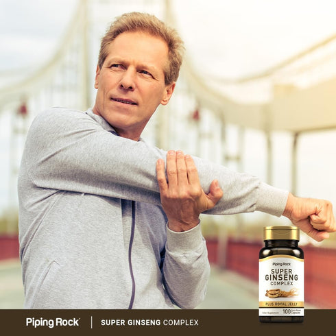 Piping Rock Ginseng Complex Capsules | 100 Count | with Royal Jelly | Non-GMO, Gluten Free
