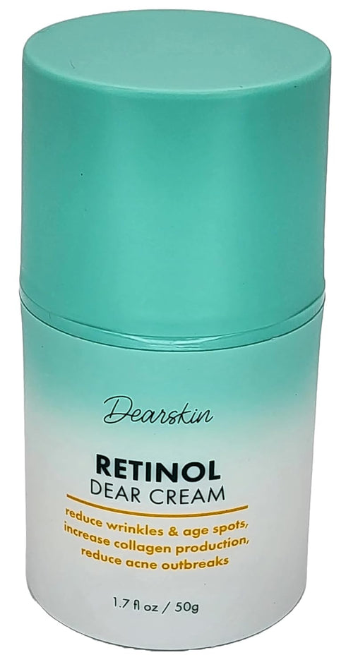 Retinol Cream for Face Anti Aging Moisturizer Wrinkle 1.7oz Night and Day with Botanical Hyaluronic Acid, Vitamin E, Jojoba Oil Aloe Vera Vegan - New Pump Bottle!