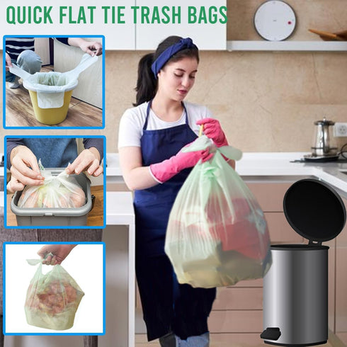 4-6 Gallon Flap Tie Compostable Trash Bags, 76 Count, Sturdy Biodegradable Kitchen Trash Bags, ASTM D6400, US BPI
