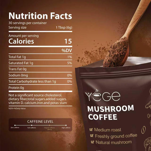Immune (30 Mushroom Coffee, Instant Mushroom Coffee with Cordyceps, Reishi, King Trumpet, Shiitake, Turkey Tail, Lions
