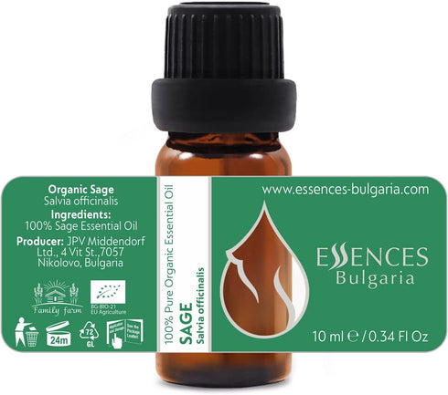 Set "Bliss" Organic Essential Oils, Rosemary + Sage + Lavender, 100% Pure and Natural, 3 pcs x 10 ml