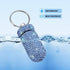 Portable Pill Case, Waterproof Pill Holder with Keychain, Bling Pill Box for Travel, Sky Blue