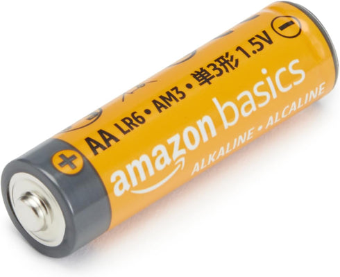 Amazon Basics 8-Pack AA Alkaline Batteries, High-Performance, 1.5 Volt, 10-Year Shelf Life