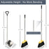 Broom and Dustpan Set for Home, Soft Bristles Indoor Broom with Stainless Steel Dustpan, Kitchen Cleaning Combo