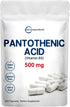 Micro Ingredients Pantothenic Acid Vitamin B5 Supplement, 500mg, 365 Capsules