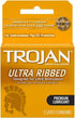 Trojan Ultra Ribbed Lubricated Latex Condoms, 3Ct Pack of 1