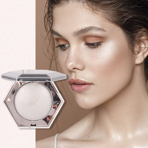 Pearl White Shimmer Glitter Highlighter, Silver Face Highlighter, Makeup Illuminator for Contour