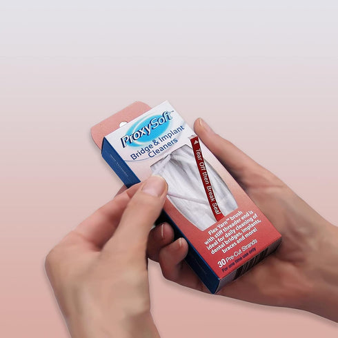 Proxysoft Dental Floss for Bridges and Implants - 6 Packs with Extra-Thick Proxy Brush for Optimal Hygiene