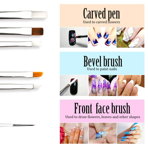 Teenitor Nail Art Brushes, 3D Nail Art Painting Kit with 15 Gel Brushes, 5pcs Dotting Pen, 12 Colors Rhinestones