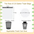 2 to 2.6 Gallon Drawstring Trash Bag, 90 Count, Small 10 Liter Garbage Bags