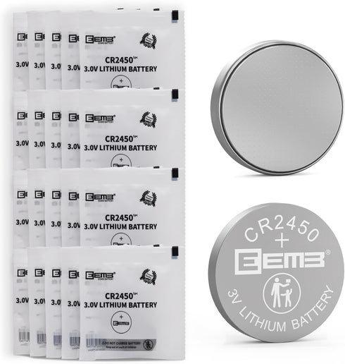 EEMB 20PCS CR2450 Battery, 3V Lithium 650mAh Coin Button Cell for Security Sensors, Watches, Remote Fobs