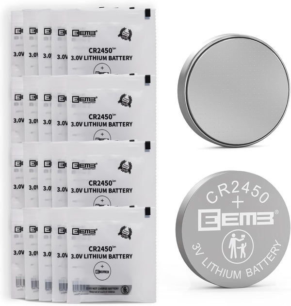 EEMB 20PCS CR2450 Battery, 3V Lithium 650mAh Coin Button Cell for Security Sensors, Watches, Remote Fobs