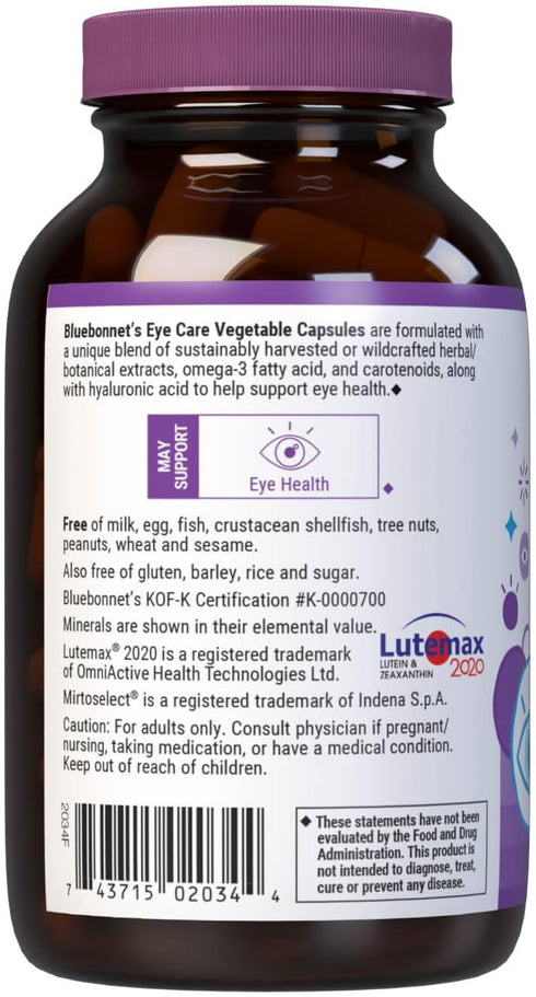 Bluebonnet Nutrition Targeted Choice Eye Care - 90 Count, Supports Eye Health, Gluten & Dairy Free, Vegan
