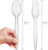 Plastic Forks and Spoons Silverware Set 150PCS, Heavy Duty Utensils 75 Clear Forks 75 Clear Spoons Disposable Utensils by POSATE