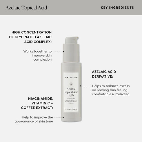 Naturium Azelaic Topical Acid 10%, Face & Skin Care Treatment with Niacinamide & Vitamin C, 1 oz