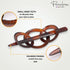 Parcelona French Triple Ringed 3.5" Celluloid Hair Slider Pin Thru Holder Barrette for Women, Tortoise Shell