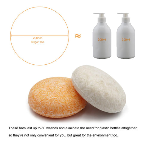 VERT 100% Natural Shampoo Bar for Hair, 2 Pieces Solid Shampoo Soap for Treated Dry Damaged Hair, 4.2oz (Honey &