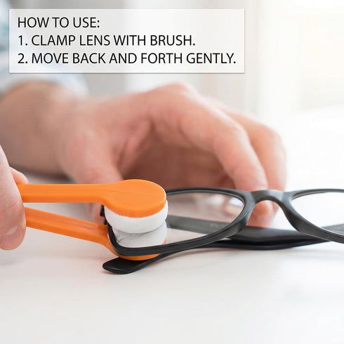 houlishu 3PCS Mini Eyeglass Cleaner Brush, Portable Microfiber Sunglasses Cleaner Clip, Green Orange Red (Green Orange