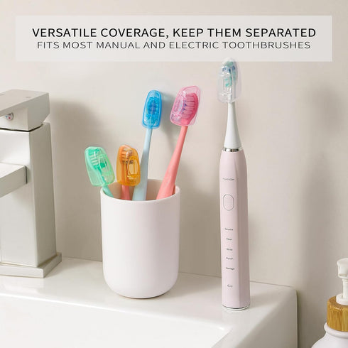 Muslish 20 Pack Travel Toothbrush Head Covers - Portable Toothbrush Pod Caps for Home and Travel