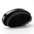 Premium Beech and Black Mix Bristle Wave Brush for Men's Hair Styling - Curved Medium Hard Brush