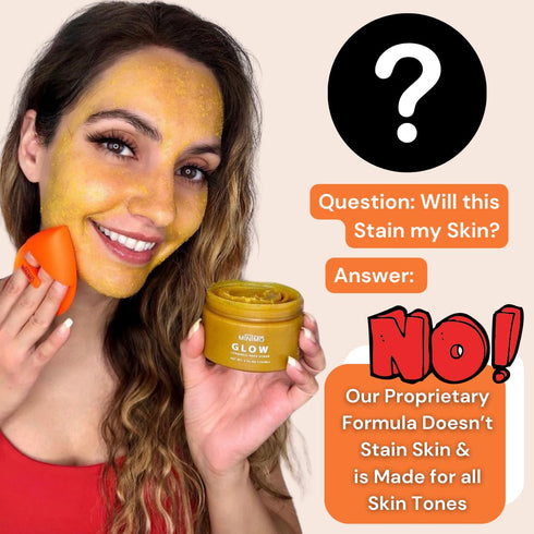 Minimo Glow Turmeric Face Scrub | Infused with Turmeric, Manuka Honey & Chamomile | Unscented for All Skin Types