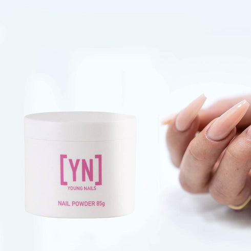 Young Nails Acrylic Core Powder, Self-Leveling Acrylic Nail Powder, Clear Nude Pink White, 85g