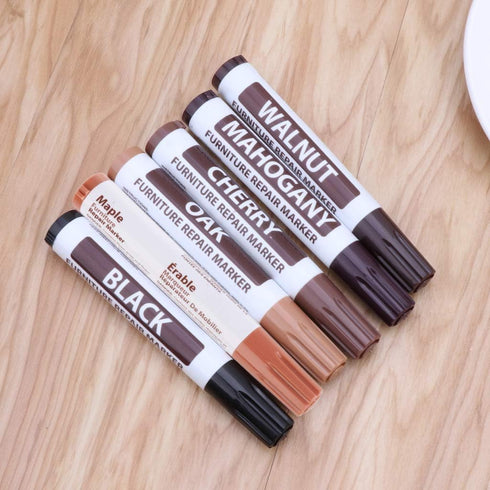 NUEAYMS 4 Wood Furniture & Floor Repair Markers For Touch Up Resin Repair Wood Filler For Making Scratches Disappear