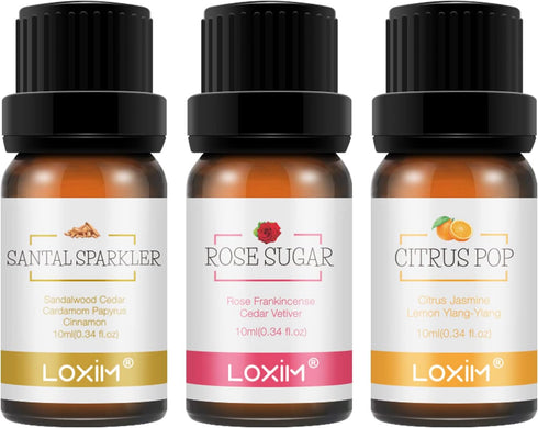 LOXIM Discovery Collection Essential Oil Set of 3, Fragrance Oils for Aromatherapy Diffuser, 100% Pure Natural