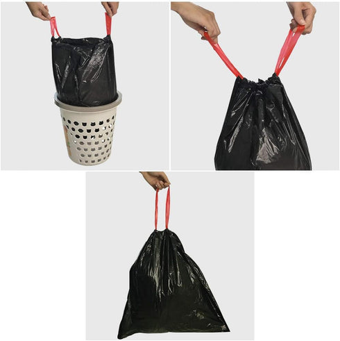 1.5 Gallon Small Drawstring Trash Bags, Black, 210 Counts